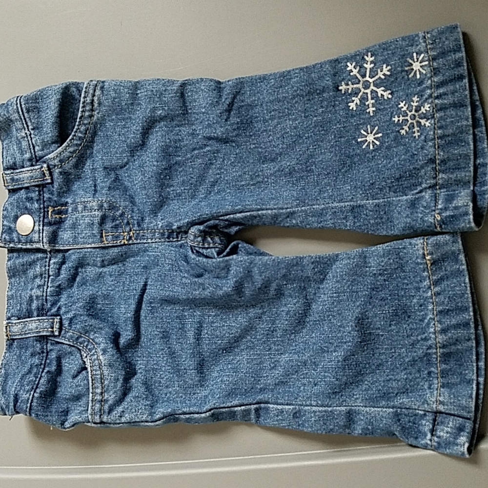 3-6 month disney jeans with snowflakes
